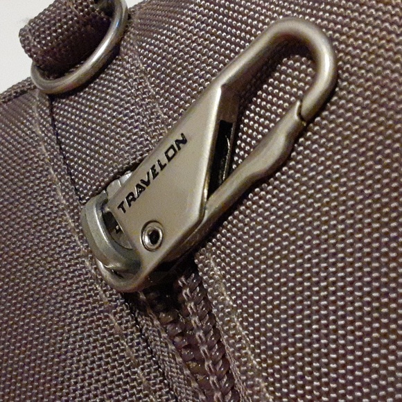 Travelon Gray Shoulder Bag with Dual Zippered Pockets - Picture 2 of 5